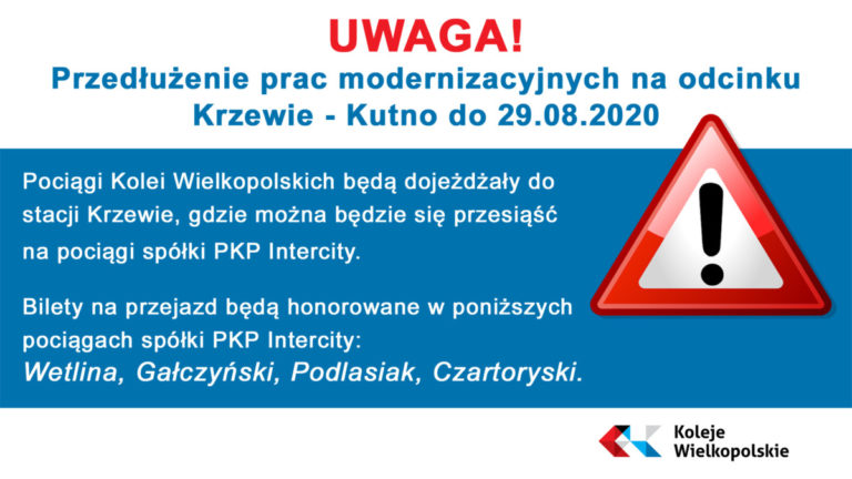 przedłużenie prac modernizacyjnych Krzewie - Kutno
