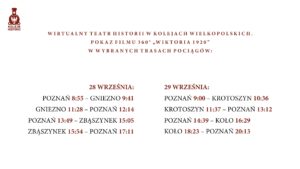 Plan pokazów filmu Wiktoria 1920 