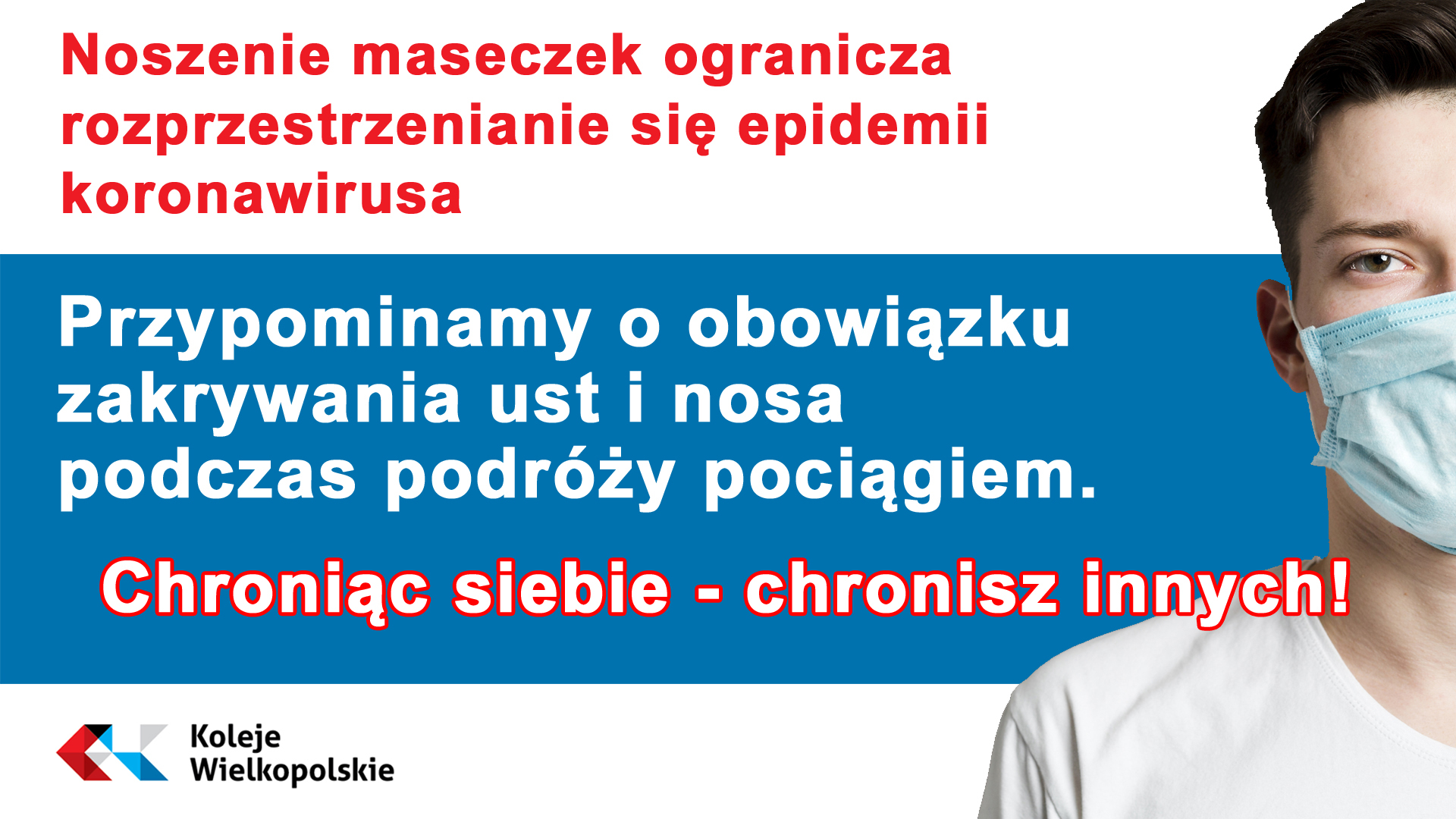Grafika przypominająca o obowiązku noszenia maseczek