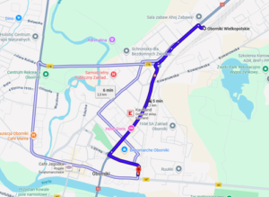 Trasa przejazdu ZKA Oborniki Wlkp. - Oborniki Wlkp. Miasto