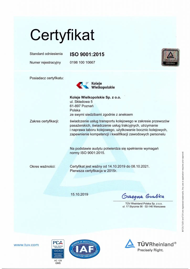 Certyfikaty ISO