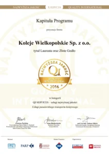 Złote Godło Najwyższa Jakość – Quality International 2016